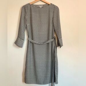 Elegant Black and White Houndstooth Dress